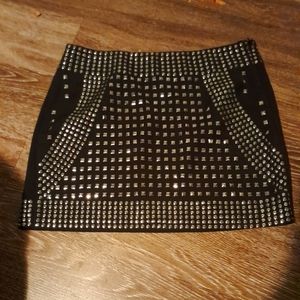 Studded Black Mini skirt